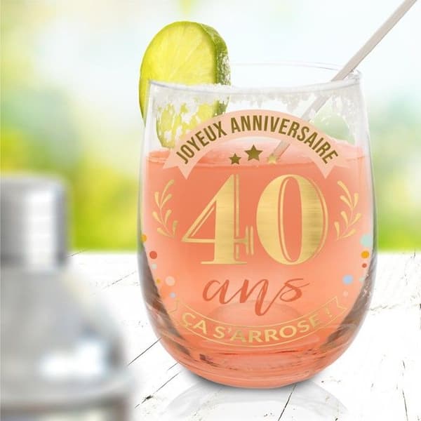 GENOMSKINLIG RUND GLAS 40ÅRSJUBILEUM