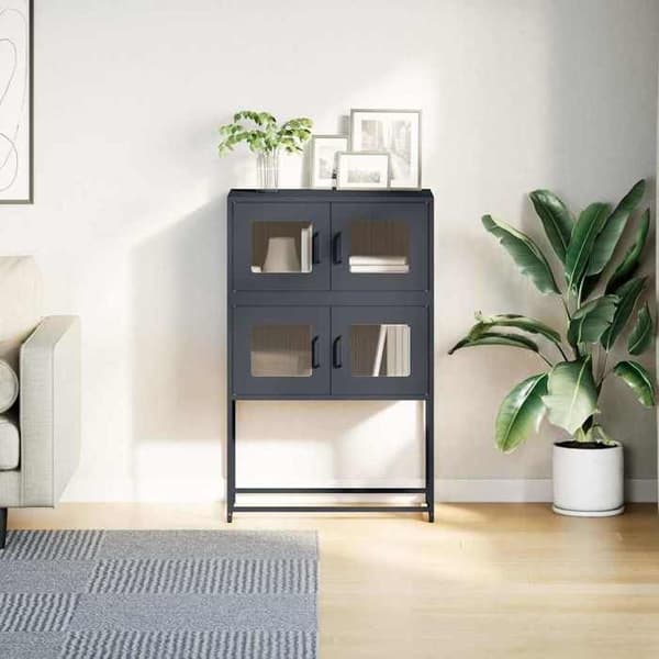 vidaXL Buffé hög anthracit 68x39x107 cm stål 853346