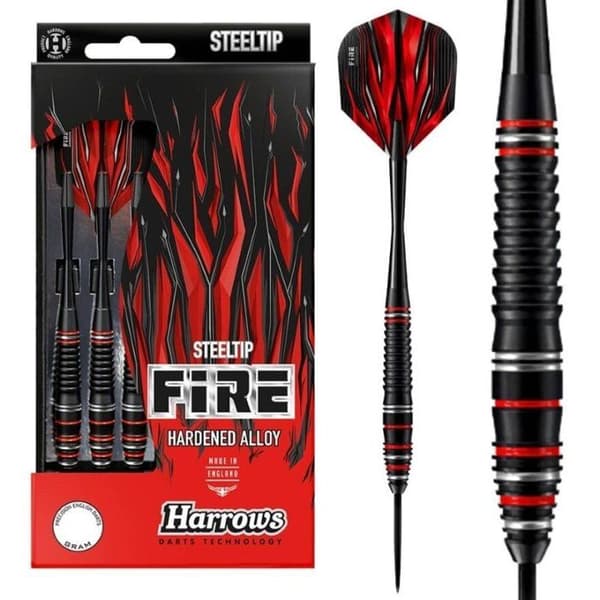 Fléchettes - HARROWS - Fire Högkvalitativt Legerat - 22GR - Svart/Röd - Mixte
