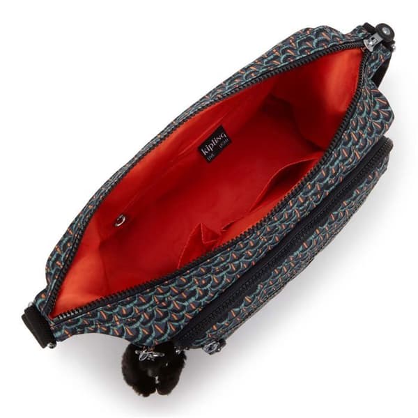 kipling Axelväska i mintlila för kvinnor - Basic Print Gabbie Shoulderbag M Geo Feather 319239