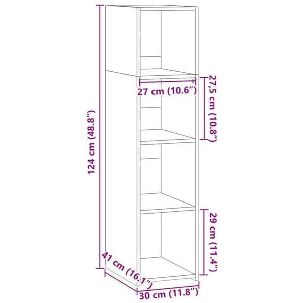 vidaXL Buffé vit 30x41x124 cm engineering wood 846376
