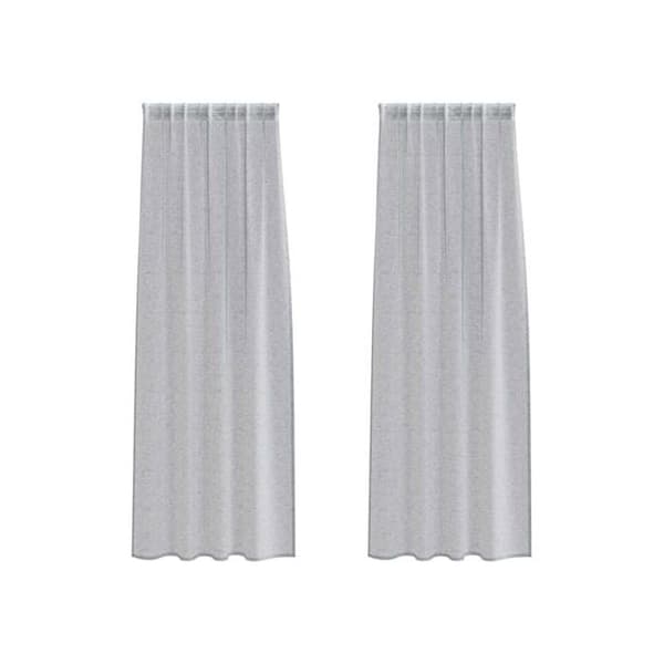 Gardiner i voile - vidaXL - Mörkgrå - Polyester - 260x140 cm - Set om 2 - Utvändig montering