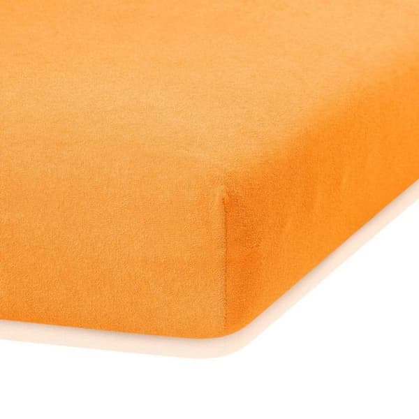 Drap housse - Ruby - Orange - 82% bomull/18% polyester - 80-90x200 cm (gummiband 30 cm)