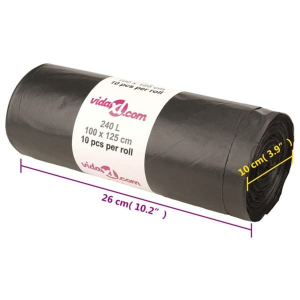 Soppåsar 150 st svart 240 L