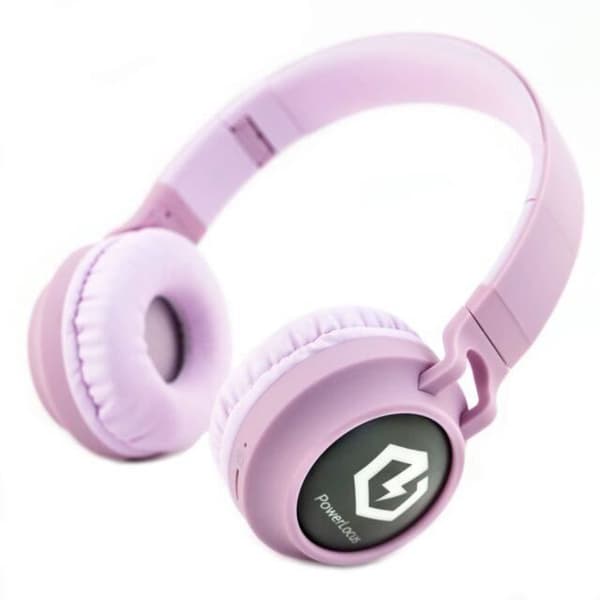 Trådlösa hörlurar - PowerLocus - Buddy - Bluetooth - Micro SD - LED-lampor - Rosa