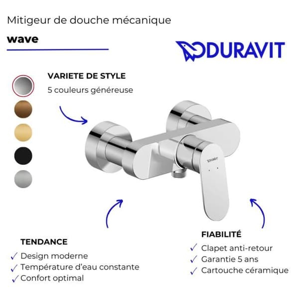 DURAVIT Wave mekanisk duschblandare borstad brons