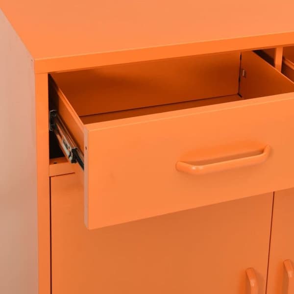 vidaXL Förvaringsskåp Orange 80x35x101,5 cm Stål
