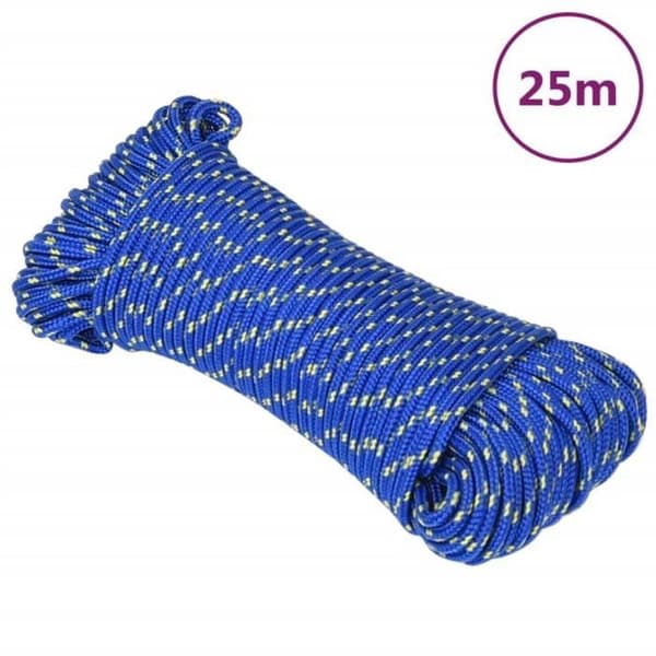 152433 vidaXL Båtlinje Blå 4 mm 25 m Polypropylen