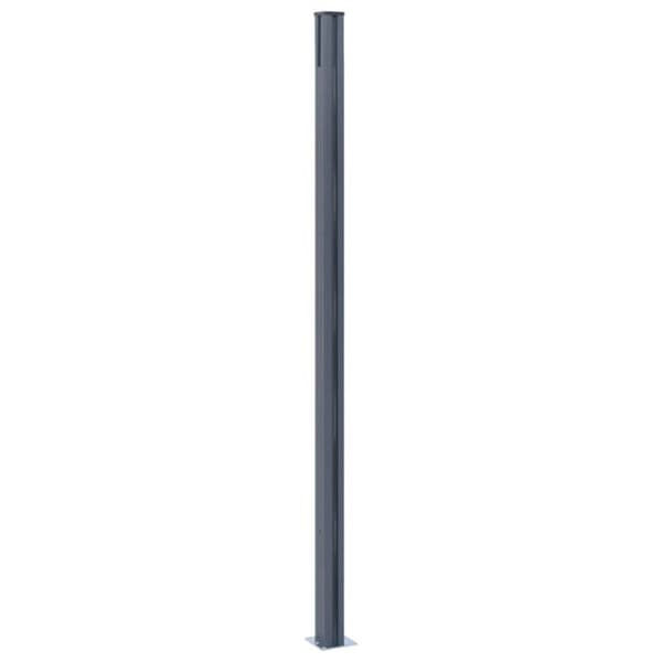 Staketstolpar - vidaXL - Aluminium - 185 cm - Mörkgrå - 2 st