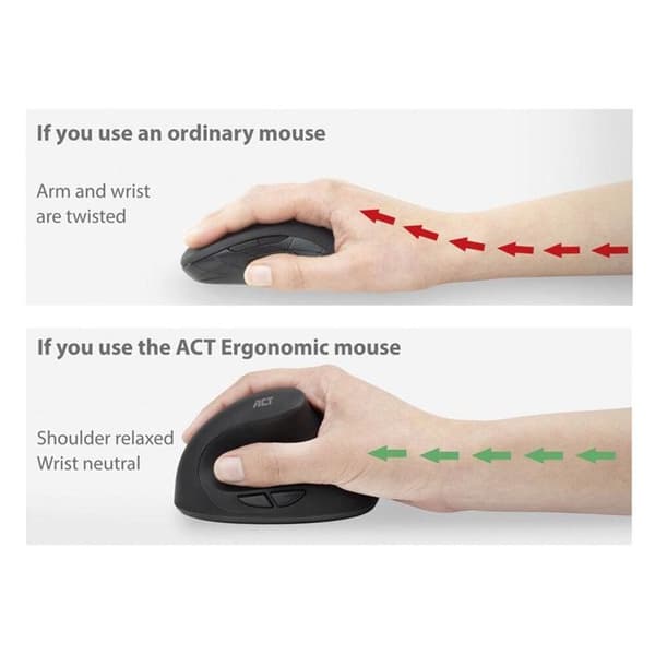 ACT trådlös ergonomisk mus - 1600 DPI