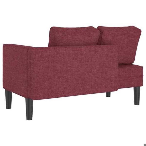vidaXL Chaise longue med kuddar vinröd tyg 4007586