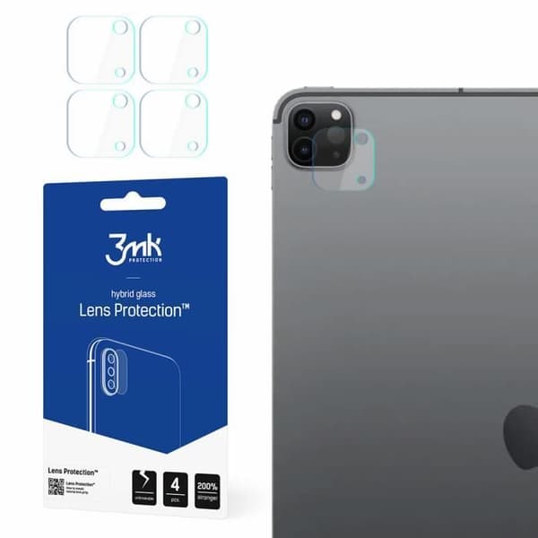 Set med 4 3MK Apple iPad Pro 12.9 5:e generationens linsskydd. - transparent - TU