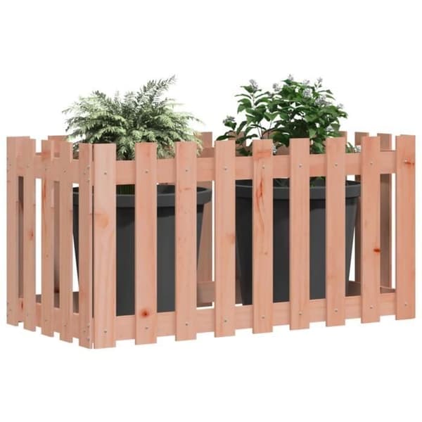 vidaXL Garden Raised Bed Staket Design Solid Douglas Wood 832485