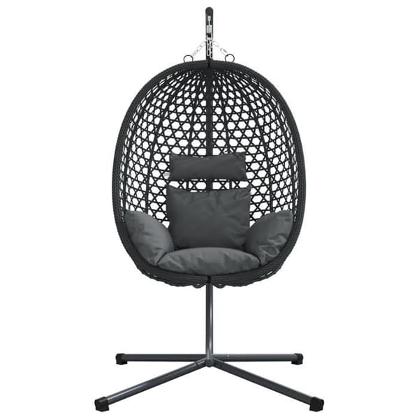 Hängande Äggstol med Stöd i Anthracite Poly Rattan
