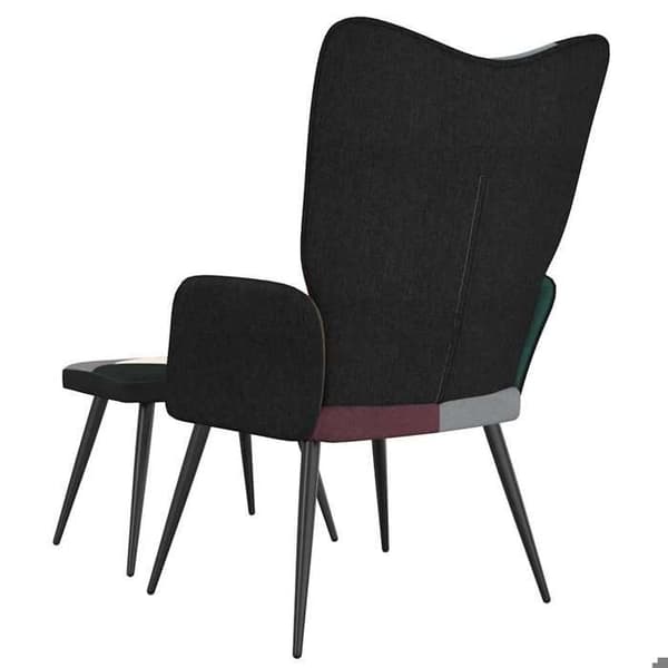 vidaXL Avkopplingsfåtölj med fotpall Patchwork Tyg 328198