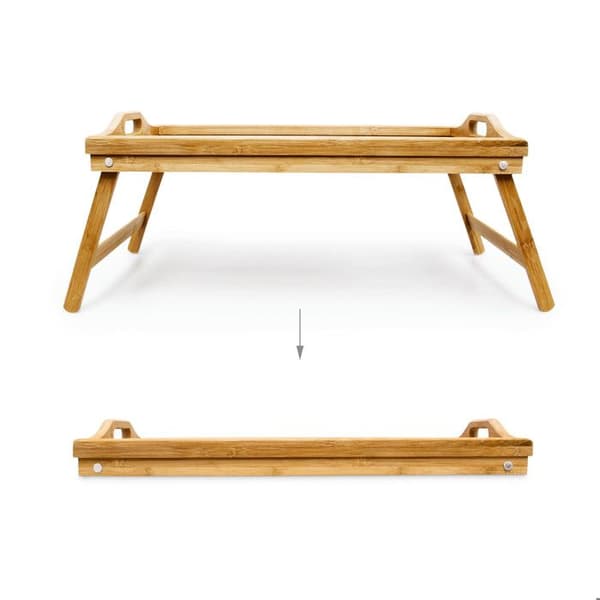 Sängbricka - Relaxdays - 10012858 - Bambu - 50 x 30 cm - Fällbara ben