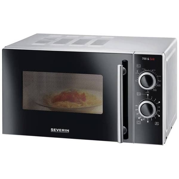 Severin MW 7771 Mikrovågsugn svart, silver 700 W grillfunktion, timerfunktion