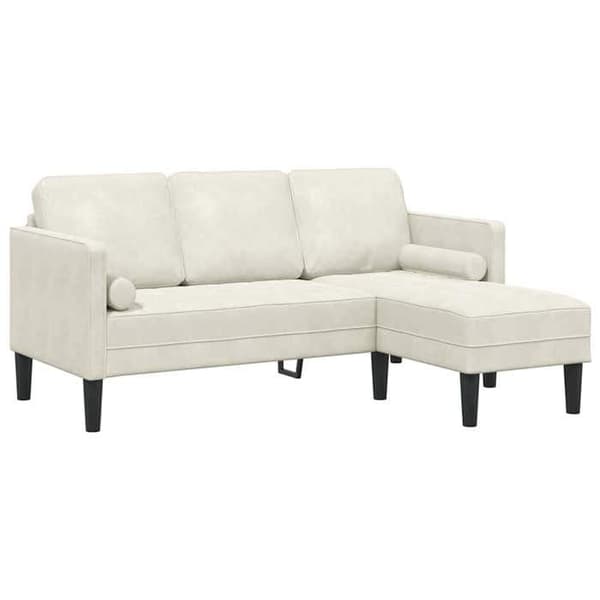 Soffgrupp i Crème 173 x 131 x 67 cm Sammet