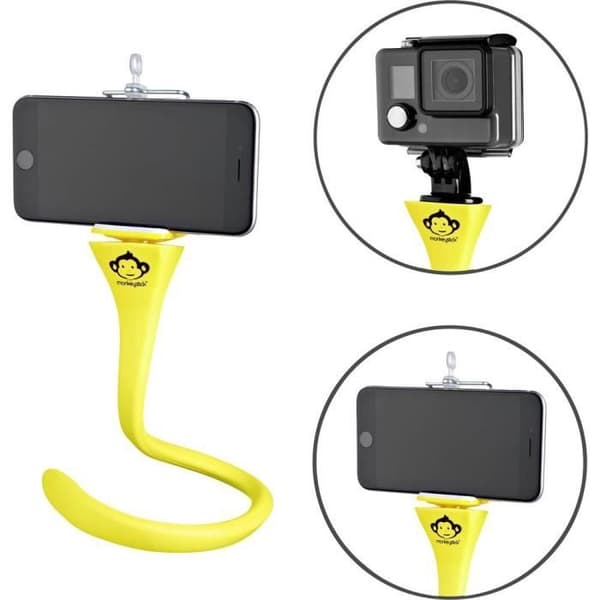 Monkeystick SELMONKEYY Selfie stick gul Bluetooth, med smartphonehållare