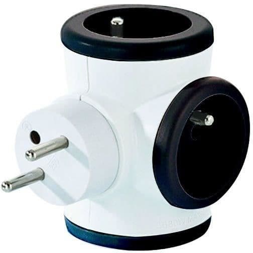 Triplite socket block - WATT&CO - Rotary - 16A - Asymmetrisk - Switch