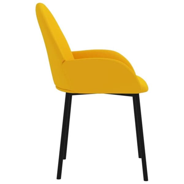 vidaXL Matstolar 2 st Gul Sammet 344770