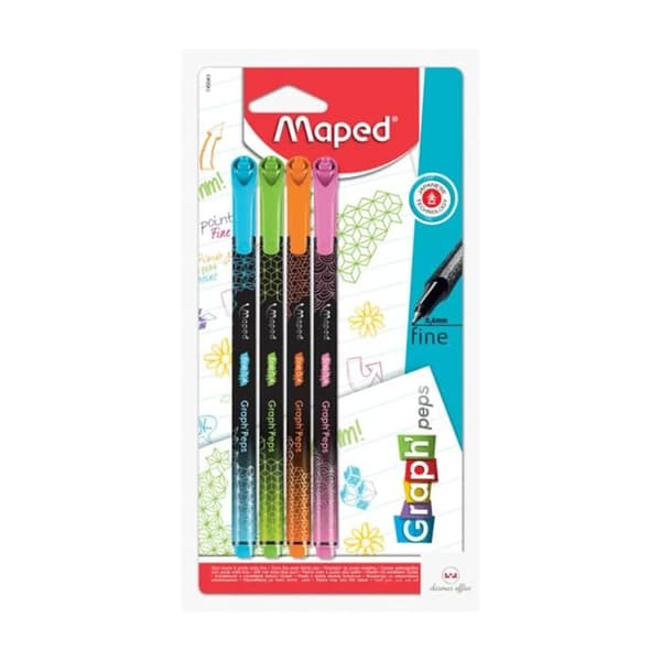 Filttusch - MAPED - Graph’Peps Fancy - 0,4 mm - Set om 4 - Trendig design