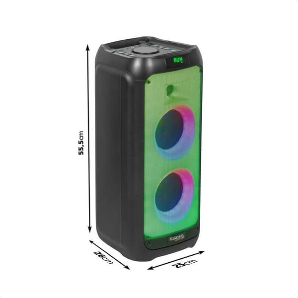 Aktiv högtalare - IBIZA - WAVE6 - 250W - Bluetooth - USB - LED Eld - Svart