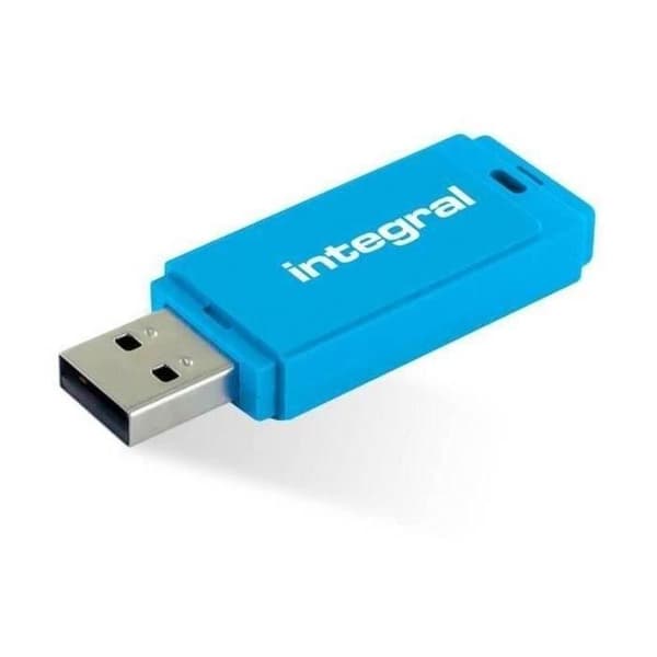 INTEGRAL Neon USB-nyckel - 128 GB - USB 2.0 - Fluorescerande blå