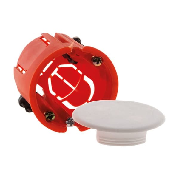Väggmonterad låda för hallowall gips Ø40x40mm - Röd - Zenitech