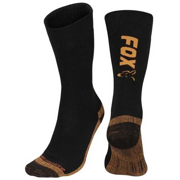 Långa strumpor Fox thermolite - svart/orange