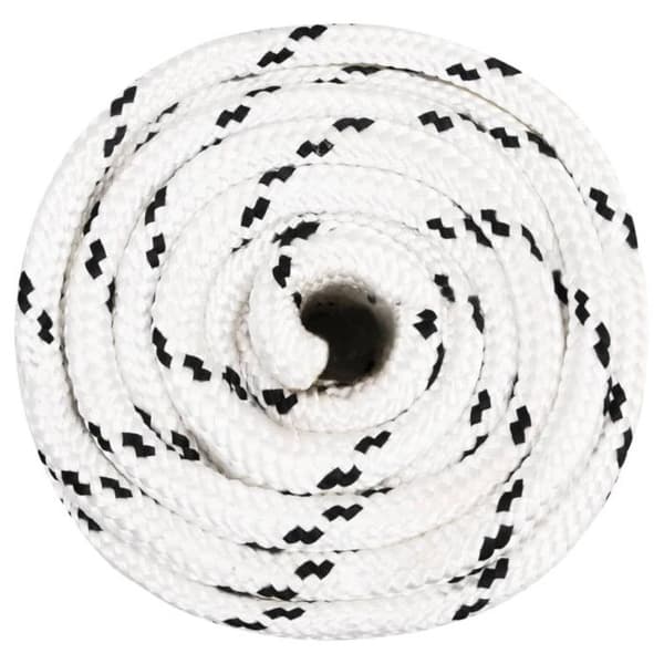 152783 vidaXL flätat båtrep Vit 16 mmx25 m polyester
