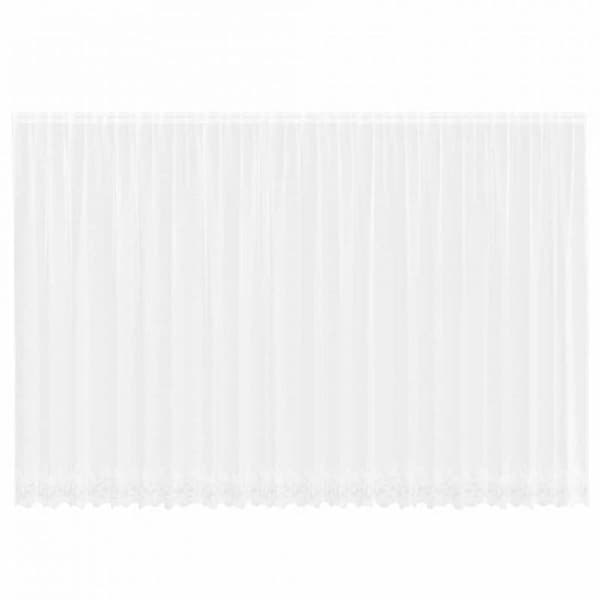 VidaXL Blomster spetsgardin vit 200 x 600 cm - Polyester