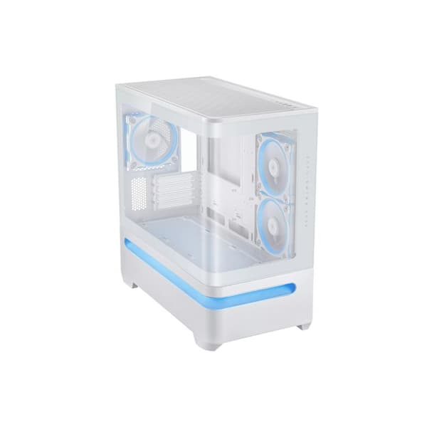 PC-chassi - ASUS - Prime AP202 TG ARGB - Vit - Micro-ATX - 3 förinstallerade ARGB-fläktar