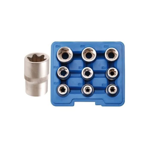 Hylssats, E-profil 12,5 mm (1/2") E10 - E24 9 st.