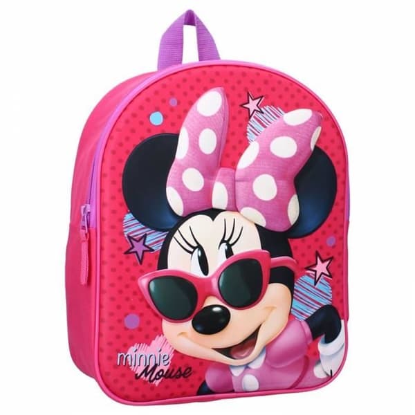 Ryggsäck - 3D Vänner i Staden - Minnie Mouse - Rosa - 32 cm