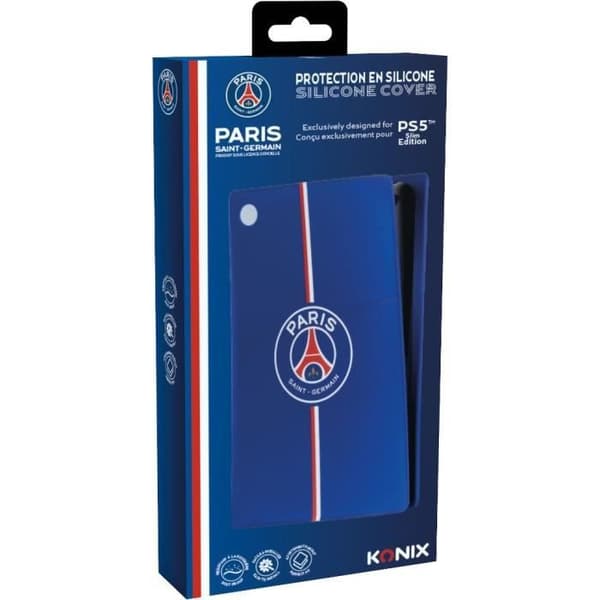 Skyddsfasad - KONIX - PSG - PS5 Slim - Silikon - Stötdämpande - Repfria - Blå