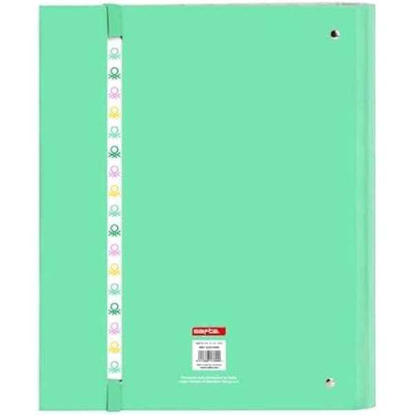 Mapp - SAFTA - Benetton Mint - 4 ringar - Hård omslag - 100 A4 ark