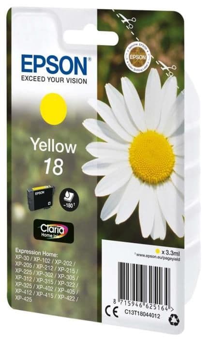 EPSON Cartridge 18 - Gul - 3,3ml - 180 sidor