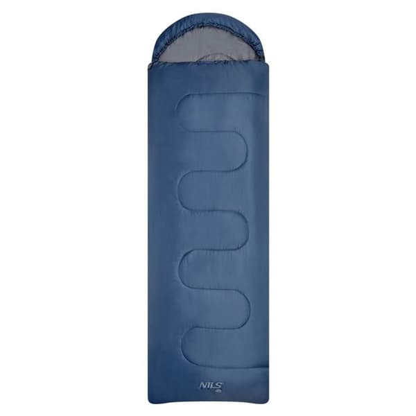 Sovsäck - NILS CAMP - NC2107 - Marinblå-Grå - Storlek M - 180+30 cm x 70 cm - Polyester