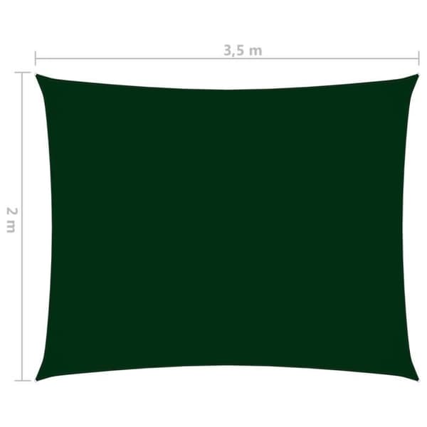 vidaXL Parasol Sail Oxford Tyg Rektangulär 2x3,5 m Mörkgrön