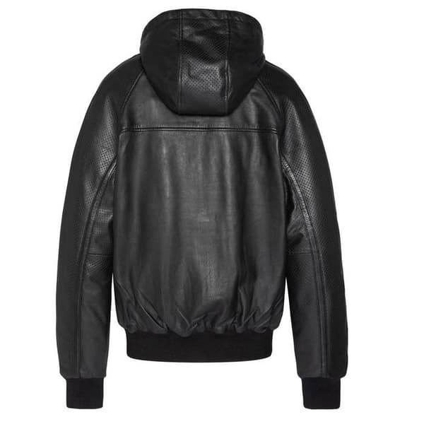Blouson Svart Herr Schott Läder Huva