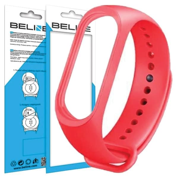 Sangle - BELINE - Mi Band 3/4 - Röd - Silikon - Bekväm och Hållbar