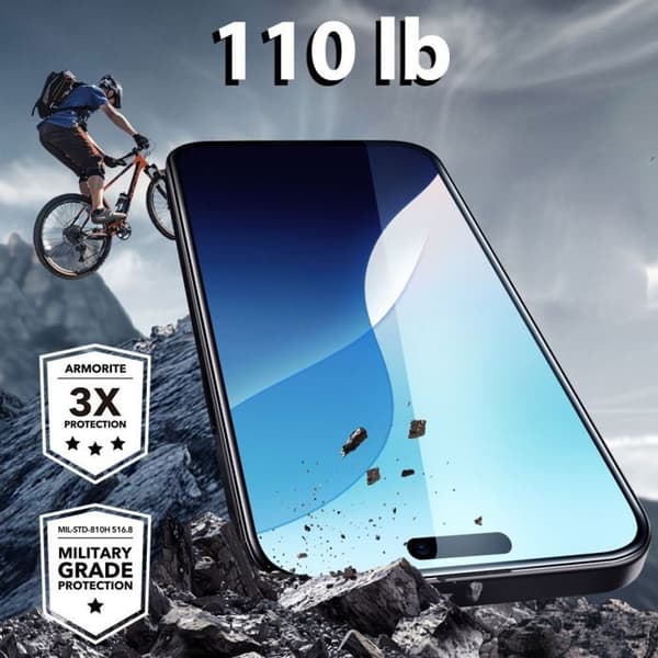Skärmskydd - ESR - Armorite - iPhone 16 - Härdat glas - Svart