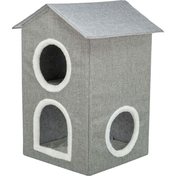Kattkoja - TRIXIE - Nora - 2 våningar - Polyester tyg - MDF - Inuti