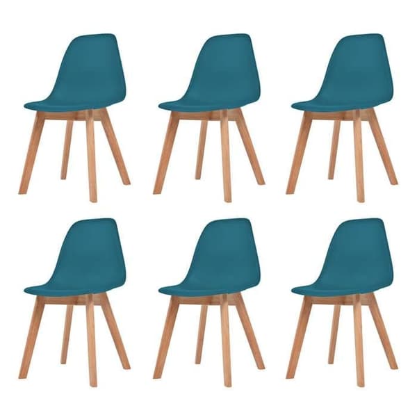 Matsalsstolar - vidaXL - Set om 6 - Turkos - Plast - Modern design