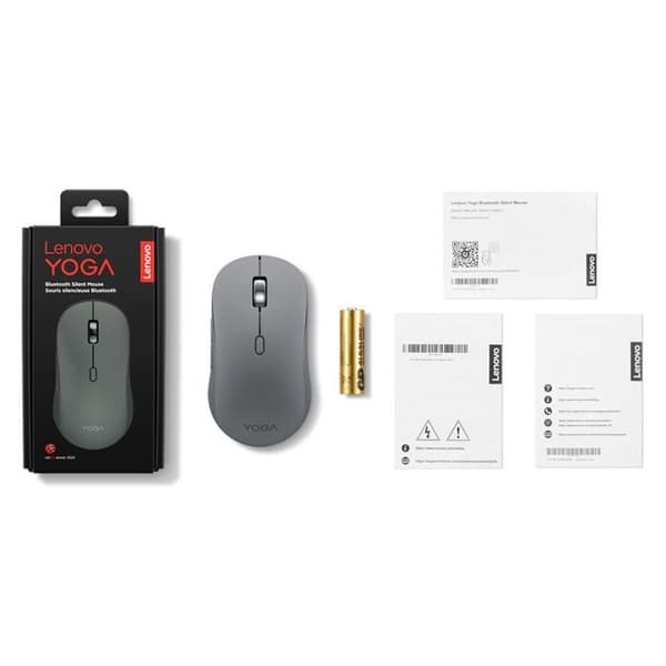 Lenovo Yoga Silent Bluetooth Mus 4000 DPI Grå Måne 8 Knappar