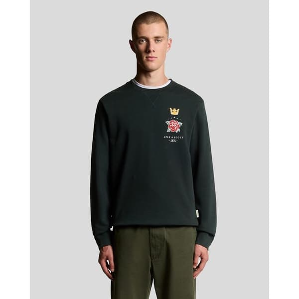 Lyle & Scott Rose And Crown Graphic Rundhalsad Sweatshirt