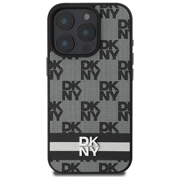Telefoncase - DKNY - iPhone 16 Pro - Läder - Rutig mönster - Tryckta ränder