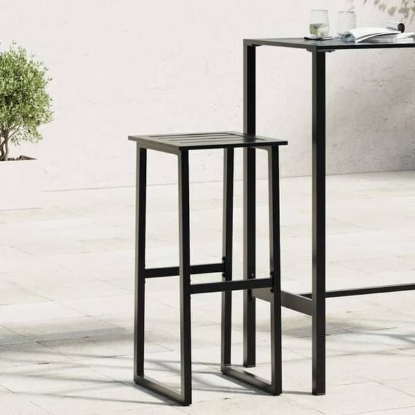 vidaXL Barstolar set om 2 svart pulverlackerad stål 4009265