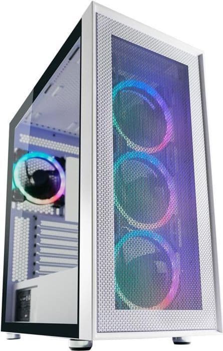 PC-chassi - LC-POWER - Gaming 802W - Vit - ARGB-fläktar - Tempererat glaspanel